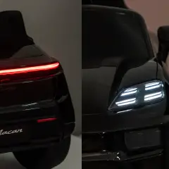 Porsche Macan Turbo EV Auto Elettrica per Bambini, Licenza Ufficiale, Nero Metallizzato - auto
