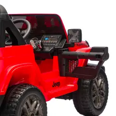Jeep Wrangler Rubicon Auto Elettrica, Licenza Ufficiale, Telecomando e Luci LED, Rosso - auto