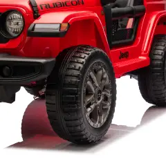 Jeep Wrangler Rubicon Auto Elettrica, Licenza Ufficiale, Telecomando e Luci LED, Rosso - auto