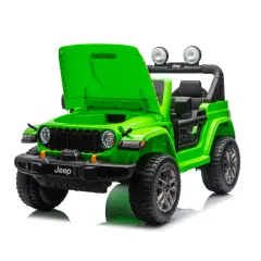 Jeep Wrangler Rubicon Auto Elettrica, Licenza Ufficiale, Telecomando e Luci LED, Verde - auto