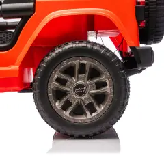 Jeep Wrangler Rubicon Auto Elettrica, Licenza Ufficiale, Telecomando e Luci LED, Arancio - auto