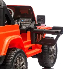 Jeep Wrangler Rubicon Auto Elettrica, Licenza Ufficiale, Telecomando e Luci LED, Arancio - auto