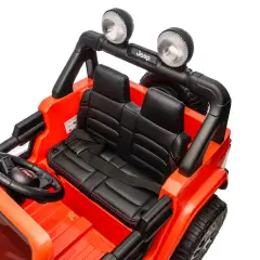 Jeep Wrangler Rubicon Auto Elettrica, Licenza Ufficiale, Telecomando e Luci LED, Arancio - auto