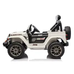 Jeep Wrangler Rubicon Auto Elettrica, Licenza Ufficiale, Telecomando e Luci LED, Bianco - auto