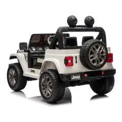Jeep Wrangler Rubicon Auto Elettrica, Licenza Ufficiale, Telecomando e Luci LED, Bianco - auto