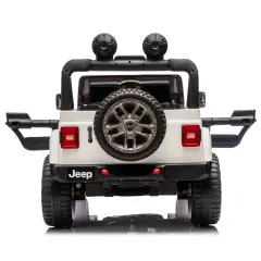 Jeep Wrangler Rubicon Auto Elettrica, Licenza Ufficiale, Telecomando e Luci LED, Bianco - auto