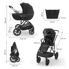 Trio Prime 3 Venezian Black 3in1 Kinderkraft - trio e modulari
