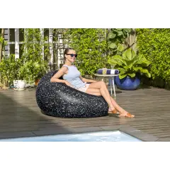 Pouf Gonfiabile Per Esterno - Interno Nero - estivo mare