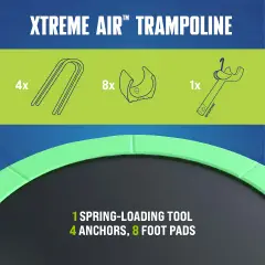 Trampolino Elastico Xtreme Air Da Esterno 2,44x2,50 M Verde - Equilibrio e coordinamento