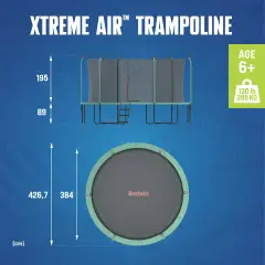 Trampolino Elastico Xtreme Air Da Esterno 4,27 x 2,86 M Verde Scuro - Equilibrio e coordinamento