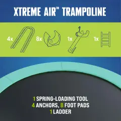Trampolino Elastico Xtreme Air Da Esterno 4,27 x 2,86 M Verde Scuro - Equilibrio e coordinamento