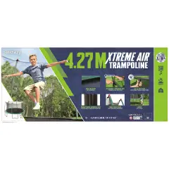 Trampolino Elastico Xtreme Air Da Esterno 4,27 x 2,86 M Verde Scuro - Equilibrio e coordinamento