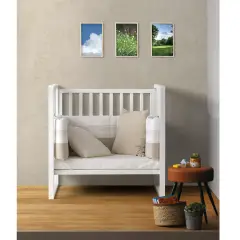 Lettino Evolutivo Trasformer Pali Bianco/Naturale 9in1 con Tessile Righe Tortora - collezioni