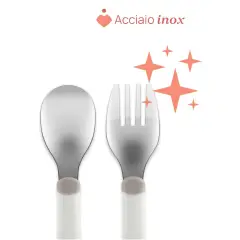 Primo Set di Posate Inox per Bambini + 18 Mesi, Rosa - pappa