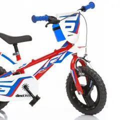 Bicicletta Bambino 12" Bianco - Rosso - Blu Con Rotelline Stabilizzatrici - biciclette bambini