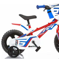 Bicicletta Bambino 12" Bianco - Rosso - Blu Con Rotelline Stabilizzatrici - biciclette bambini