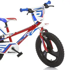 Bicicletta Bambino 14" Bianco - Rosso - Blu Con Rotelline Stabilizzatrici - biciclette bambini