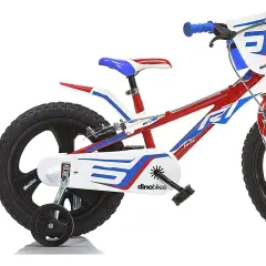 Bicicletta Bambino 14" Bianco - Rosso - Blu Con Rotelline Stabilizzatrici - biciclette bambini