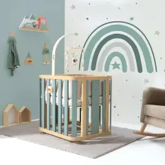 Alondra Crea Plus 3 K31 C351-M5057 Verde/Naturale Culla-lettino (4in1) + Materasso - collezioni