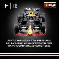 Auto 1:43 F1 Redbull Racing RB21 2025 #1 Verstappen Con Casco - diecast