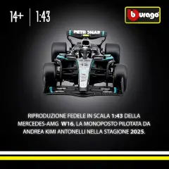 Auto 1:43 F1 Mercedes Amg W16 #12 Andrea Kimi Antonelli Con Casco - diecast