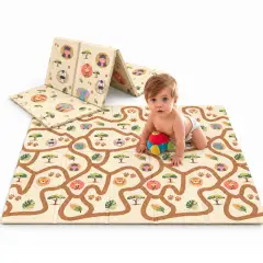 Maxi Tappeto Gioco Pieghevole Primi Passi cm 200x180, Alto Spessore 15mm, Allegra Savana - Primi giochi
