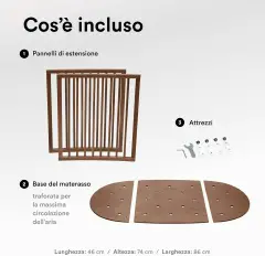 Sleepi Bed Estensione V3 Warm Brown Cm 141 - collezioni