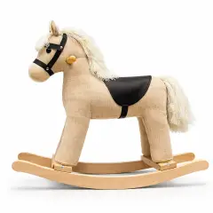 Cavalluccio a Dondolo in Tessuto con Versi per i Bambini più Piccoli, Beige - Primi movimenti