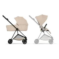 Mios Comfort Cozy Beige 2in1 Con Navicella Richiudibile-Passeggino con Telaio Matt Black - trio e modulari