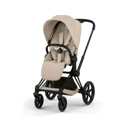 Priam Comfort Cozy Beige 2in1 Con Navicella Richiudibile-Passeggino con Telaio Matt Black - trio e modulari