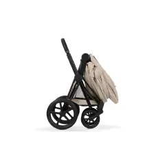 Priam Comfort Cozy Beige 2in1 Con Navicella Richiudibile-Passeggino con Telaio Matt Black - trio e modulari