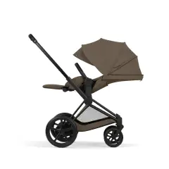 Priam Comfort Coconut Brown 2in1 Con Navicella Richiudibile-Passeggino con Telaio Matt Black - trio e modulari