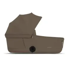 Priam Comfort Coconut Brown 2in1 Con Navicella Richiudibile-Passeggino con Telaio Matt Black - trio e modulari