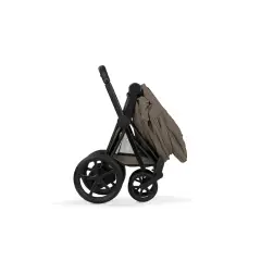 Priam Comfort Coconut Brown 2in1 Con Navicella Richiudibile-Passeggino con Telaio Matt Black - trio e modulari