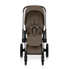 Priam Comfort Coconut Brown 2in1 Con Navicella Richiudibile-Passeggino con Telaio Matt Black - trio e modulari