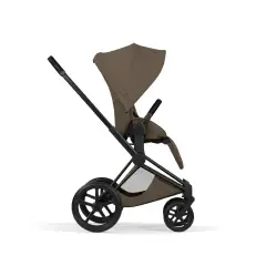 Priam Comfort Coconut Brown 2in1 Con Navicella Richiudibile-Passeggino con Telaio Matt Black - trio e modulari