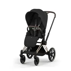 Priam Comfort Sepia Black 2in1 Con Navicella Richiudibile-Passeggino con Telaio Rosegold - trio e modulari