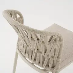 Set Tavolo da Giardino Calais in Alluminio e Corda con 6 Sedie Impilabili e Piano in Vetro Ceramico - aperitivi e cocktail