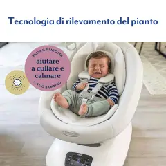 Graco Sdraietta Eluma Sway Rori con Rilevamento Pianto Dalla Nascita A 6 Mesi (Max 9 Kg) - sdraiette