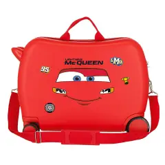 Cars Lightning McQueen Trolley Cavalcabile Abs 50 cm 4 Ruote Rosso - regalo e gadget valigeria