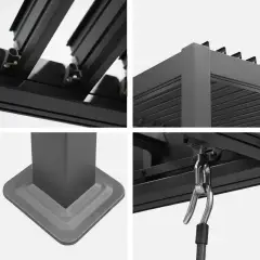 Pergola Bioclimatica, Gazebo 3x4 Metri con Lamelle Orientabili, Acciaio e Alluminio, Antracite - gazebi in ferro