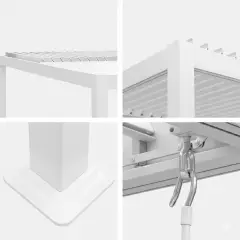 Pergola Bioclimatica, Gazebo 3x4 Metri con Lamelle Orientabili, Acciaio e Alluminio, Bianco - gazebi in ferro