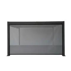 Tenda Oscurante Laterale in Textilene a Rullo da 3 Metri per Pergola Bioclimatica, Grigio - gazebi in ferro