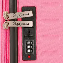 Pepe Jeans Montana Trolley Abs 55 cm 4 Ruote Fucsia - regalo e gadget valigeria