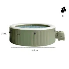 Pure Spa Bubble Massage 216x71 6 Posti Pompa Riscaldatore Sistema Purificazione, Verde - piscine gonfiabili