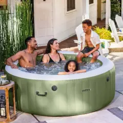 Pure Spa Bubble Massage 216x71 6 Posti Pompa Riscaldatore Sistema Purificazione, Verde - piscine gonfiabili