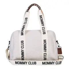 Borsa Cambio Mommy Club Signature in Tela Teddy Offwhite Childhome - borse e zaini