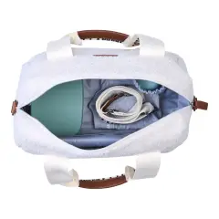 Borsa Cambio Mommy Club Signature in Tela Teddy Offwhite Childhome - borse e zaini