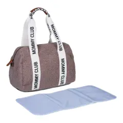 Borsa Cambio Mommy Club Signature in Tela Teddy Soft Brown Childhome - borse e zaini