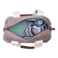 Borsa Cambio Mommy Club Signature in Tela Teddy Soft Brown Childhome - borse e zaini